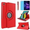 R.SHENGTE Custodia per Lenovo Tab M10 Plus 10.3 Inch 2020 (TB-X606F TB-X606X) - Rotazione di 360 gradi Custodia protettiva completa per supporto,Con Penna Stilo, Pellicola Per Schermo (Red)