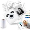 vretti Mini Stampante Fotografica, Bluetooth Stampa Etichette Con Carta Adesiva a 1 rulli, Etichettatrice per Stampa Scrapbook/Viaggio/Foto, Compatibile con iOS Android lista di lavoro, note, foto