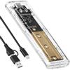 AXFEE Case SSD M2 NVMe SATA, USB 3.1 Gen 2 10Gbps UASP, 10Gbps SATA M-Key (B+M Key), Supporto UASP Trim SMART, Enclosure Lettore M2 per SSD Size 2230/2242/2260/2280