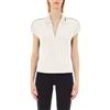 Liu Jo Jeans Liu Jo T-Shirt in Piquet Colletto a Polo Scollo a v TA5183 (IT, Testo, L, Regular, Regular, White Milk)