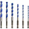 WOLFPACK LINEA PROFESIONAL Astuccio 5 punte universali esagonali Ø 4/5/6/8 10 mm. Punta per trapano Piastrelle, Ceramica, Marmo, Calcestruzzo, Metallo, Legno, Plastica