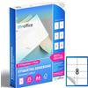 M-office Etichette Adesive A4 Compatibili con Label Printer - Fogli Adesivi, Etichette Bianche per Uso Quotidiano, Carta Adesiva Stampabile per Scrivere (8 etichette per foglio, 25 fogli)