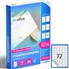 M-office Etichette Adesive A4 Compatibili con Label Printer - Fogli Adesivi, Etichette Bianche per Uso Quotidiano, Carta Adesiva Stampabile per Scrivere (72 etichette per foglio, 10 fogli)