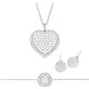 Engelsrufer Parure da donna - collana, bracciale e orecchini a forma di fiore della vita - argento sterling 925 rodiato con zirconi - simbolo di armonia ed equilibrio, 42 + 4 + 4 cm, 17 + 3 cm,