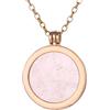 Morella Collana Donna 70 cm Acciaio Inossidabile Oro con Coins Moneta amuleto Ciondolo Chakra Rotondo 33 mm Gemma Pietra preziosa Quarzo Rosa in Sacchetto di Velluto