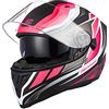 ORIGINE Casco Integrale da Moto Rapid Omologato ECE con Visiera (Revolution fluo fuxia-white-blk MATT,XS)