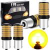 DEFVNSY P21W 1156 BA15S LED Lampadina, 12V 24V Lampade Gialle Super Luminose, 21W Luci Girevoli Luci Lampeggianti 3014 Chip 144SMD (Confezione da 4)
