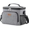 Lifewit Borsa Termica Porta Pranzo,Borsa Frigo Riutilizzabile per Uomo Donna, Borsa Porta Pranzo Portatile Congelabile a Prova di Perdite con Tracolla Regolabile per Lavoro/Picnic, Grigio 15L