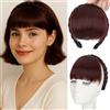 S-noilite Fascia con frangia, fascia per parrucche con frangia anteriore, fascia sintetica intrecciata, parrucca con extension per capelli per donne e ragazzemix Rosso vino