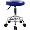 KKTONER Sedia da lavoro regolabile in altezza con schienale basso in pelle PU (Blue)
