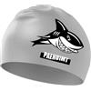 PAEHUIMT Cuffia Piscina Bambino, Cuffia Nuoto Bambina, Cuffie Piscina Bambini in Silicone, Squalo, Adolescenti (Grigio)