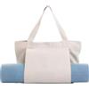Zimoer Borsa Grande per Tappetino da Yoga Borsa da Trasporto Palestra Borsa Sportiva in Tela Spazioso e Pratico Yoga Accessori per Fitness Pilates Sacca per Tappetino (Beige)