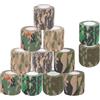 HSMHLYYB 12 Rotoli di Nastro Mimetico Multifunzione, Nastro Adesivo Mimetico, Tape Crossfit, Bende Autoadesive per Militare, Esterni, Caccia, Fucili, Camping, Telecamera