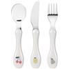 LÄSSIG Set di posate per bambini 3 pezzi cucchiaio forchetta coltello in acciaio inox manico in plastica/Cutlery Happy Fruits