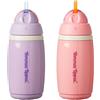 Tommee Tippee Borraccia termica con cannuccia flessibile, 266ml | 266 ml, tazza antigoccia per bambini dai 12 mesi in su, con chiusura a scatto per tenere la cannuccia pulita, Rosa e Viola