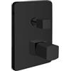 Inbagno Miscelatore Doccia Incasso Con Deviatore A 2 Vie E Manopola Senza Leva In Ottone Nero Opaco Della Linea Lotus, Completo Di Corpo A Parete