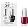OPI Infinite Shine Malaga Wine | Kit Smalto + Base & Top Coat | Rosso Elegante | Smalto Semipermanente a Lunga Durata | 3x15ml