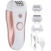 Mapille Epilatore Elettrico Donna 3-in-1 con Luce LED, Ricaricabile USB, Epilatore Viso, Corpo, Ascelle e Bikini, con Rasoi e Testina Esfoliante, 2 Velocità, Adatto per Viaggi