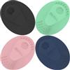 BEAUTAIL Confezione da 4 spazzole per la pulizia del viso manuali in silicone, per uomini e donne, esfoliante delicato, per la cura della pelle, nero, verde, rosa, blu scuro