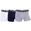 CR7 Boxer/pantaloncini da uomo con logo CR7 di Cristiano Ronaldo, confezione da 3, tinta unita 1 blu + 1 turchese + 1 nero. L