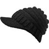 XYIYI Beanie Tail Inverno Caldo Maglia Disordinato Alto Coda di Cavallo Cappelli Visor Beanie Cap, A nero, Taglia unica