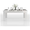 WHOUS Tavolo Allungabile JESI per Sala da Pranzo e Soggiorno, Estensibile da 160 a 210 cm, Tavolo Cucina per 6-8 Persone, Bianco Lucido