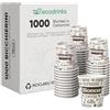 ecodrinks - 1000 Bicchieri Caffe Carta Da 75ml - Set Bicchierini Monouso per Bevande Calde/Fredde - Biodegradabili, Eco-friendly e Made in Italy, Bianco