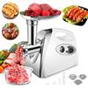 SINZUX Tritacarne e Salsicciaio elettrico, Tritacarne e Salsicciaio da 2800 W, ruota in avanti e indietro, con 3 diverse piastre di taglio, set per salsicce e kubbe (bianco)