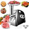 SINZUX Tritacarne e Salsicciaio elettrico, 2800 W Tritacarne e Salsicciaio, ruota in avanti e indietro, con 3 diverse piastre di taglio, set per salsicce e kubbe (nero)
