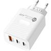 Generico Caricatore USB multiporta, caricatore da muro di tipo C,Caricabatterie da viaggio Caricabatterie per telefono - Caricatore da muro a 3 porte, adattatore di tipo C a ricarica rapida da 40 W, adattatore