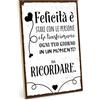 TypeStoff Targa in legno con aforisma - Felicità - Stile vintage con citazione, adatta come articolo da regalo e decorazione a tema amici e amicizia - HS-00810-IT