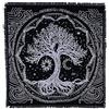 THE ART BOX Tovaglia da altare Tarocchi Tovaglioli Accessori stregoneria Tovaglia quadrata argento Antica tovaglia spirituale pagana Celeste con frangia Albero della vita 90x90 cm