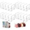 Funklu Divisori per Borse per Armadio in Plastica, Organizer Trasparente Regolabile,4 Pezzi Separatori per Armadi Regolabili Divisori per Mensole Staccabili Separatori per Guardaroba, libreria, Cucina