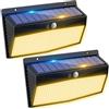 Peasur Luce Solare LED Esterno, 368LED Faretti Solari a Led da Esterno, 3 Modalità Faretto LED con Sensore di Movimento, Super Luminoso Luci Solari Esterno IP65 Impermeabile-2 Pezzi