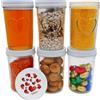 megusta! 6 barattoli per conserve | 500 ml | cuore in vetro | 500 ml | coperchio con motivo a cuori | per marmellate, cetrioli, biscotti | cuocere e congelare