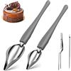 MOSNOW 2 Pezzi Cucchiaio da Decorazione in Acciaio Inossidabile & Pinzette & Pull Needle, Cucchiai da Disegno Culinario, Piatti da Cucina, per Valentine's Day Decorare Torte, Cioccolatini, Biscotti