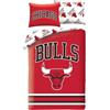 Halantex Pallacanestro CHIGAGO BULLS Basket - Set Letto Copripiumino 140x200cm con federa 70x90cm - 100% Poliestere Multicolore
