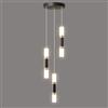 ZYBWL Moderna Luce a Sospensione Nera 3 Fiamme LED Mini per Sala da Pranzo, Cucina, Soggiorno, Camera da Letto, Bar - Nero Oro, Altezza Regolabile
