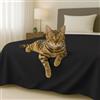 Byour3 - Copriletto in Cotone Misto ORGANICO Matrimoniale Letto Singolo Piazza e Mezza Coperta Pesante Lavabile Teli Arredo Multiuso Copritutto GrandFoulard Copridivano (Nero Intenso, 1 p. e mezzo)