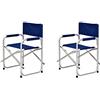XONE Coppia POLTRONE Regista 56x47x78CM in Alluminio e 600D PVC | Sedie Regista con braccioli Foderati - 2 Pezzi - Colore Blu Leggera e maneggevole