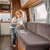 VFGFDJNDFX Copridivano Per Camper in Velluto Impermeabile, Housse Elasticizzata Antiscivolo Per Divano E Cuscini Dinette RV E Caravan (Marrone Grigia,Grande Schienale)