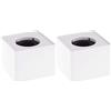 NUOBESTY 2Pcs Microfono Logo Flag Station Abs Stampaggio Ad Iniezione Colloquio Mic Station Quadrato a Forma di Cubo (Bianco)