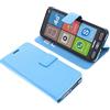 foto-kontor Custodia a Libro Compatibile con Brondi Amico Smartphone S Nero Cover di Colore Celeste