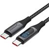 SABRENT Cavo da USB-C a USB-C con Smart Display [2M], E-Marker Chip, Ricarica da 100W e Velocità di Trasferimento Dati di 480Mbps per Telefoni, Laptop, Smartphone, Tablet (CB-C2C2)