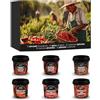 Bembo Qualità d'Autore Set 6 Peperoncini Piccanti Bembo - Kit Spezie Piccanti Gourmet - Peperoncino Intero, Polvere, Fiocchi e Cayenna - Idea Regalo per Amanti del Piccante
