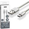 V-TAC Cavo USB-C a USB A da 1 Metro per Smartphone, Computer, Tablet - Cavo Type-C per Ricarica Rapida 2.A e Trasmissione Dati - Compatibile Apple Huawei e Samsung - Argento