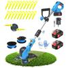 Wrneaoch Decespugliatore a Batteria 21V Decespugliatore con 12.000 RPM e motore da 850W Tagliaerba Elettrico con 2 Batterie da 4,0 Ah è Ideale per Tagliare l'erba in Modo Efficace e Senza Sforzo
