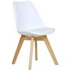 MAURY'S IL NUMERO UNO DEL RISPARMIO MAURY'S Sedia Stile Scandinavo Gambe in Legno con Cuscino Colore Bianco