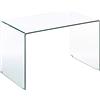 EGLEMTEK Scrivania Scrittoio da Ufficio in Vetro Curvato - Luxury Z-02 - (126 x 74 x 70 cm) Design curvo e moderno