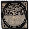 THE ART BOX Tovaglia d'Altare Tarocchi Tovaglioli da tavola Accessori per stregoneria Tovaglia in oro nero Quadrata Antica pagana Spirituale Tovagliolo celeste con frange, Albero della vita, 60x60 cm